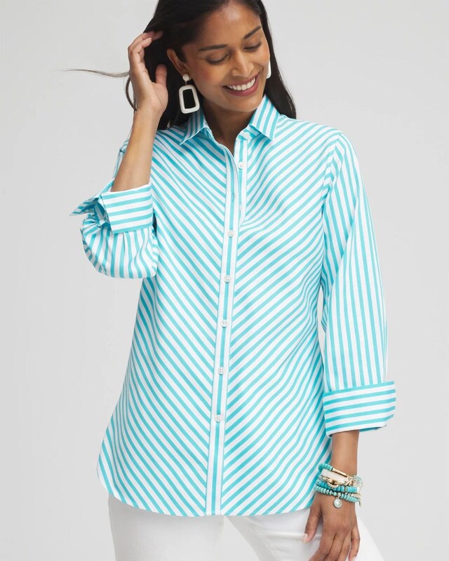 No Iron Stretch Stripe Shirt - image 1